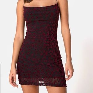 Motel Cowl Neck Cheetah Mini Dress